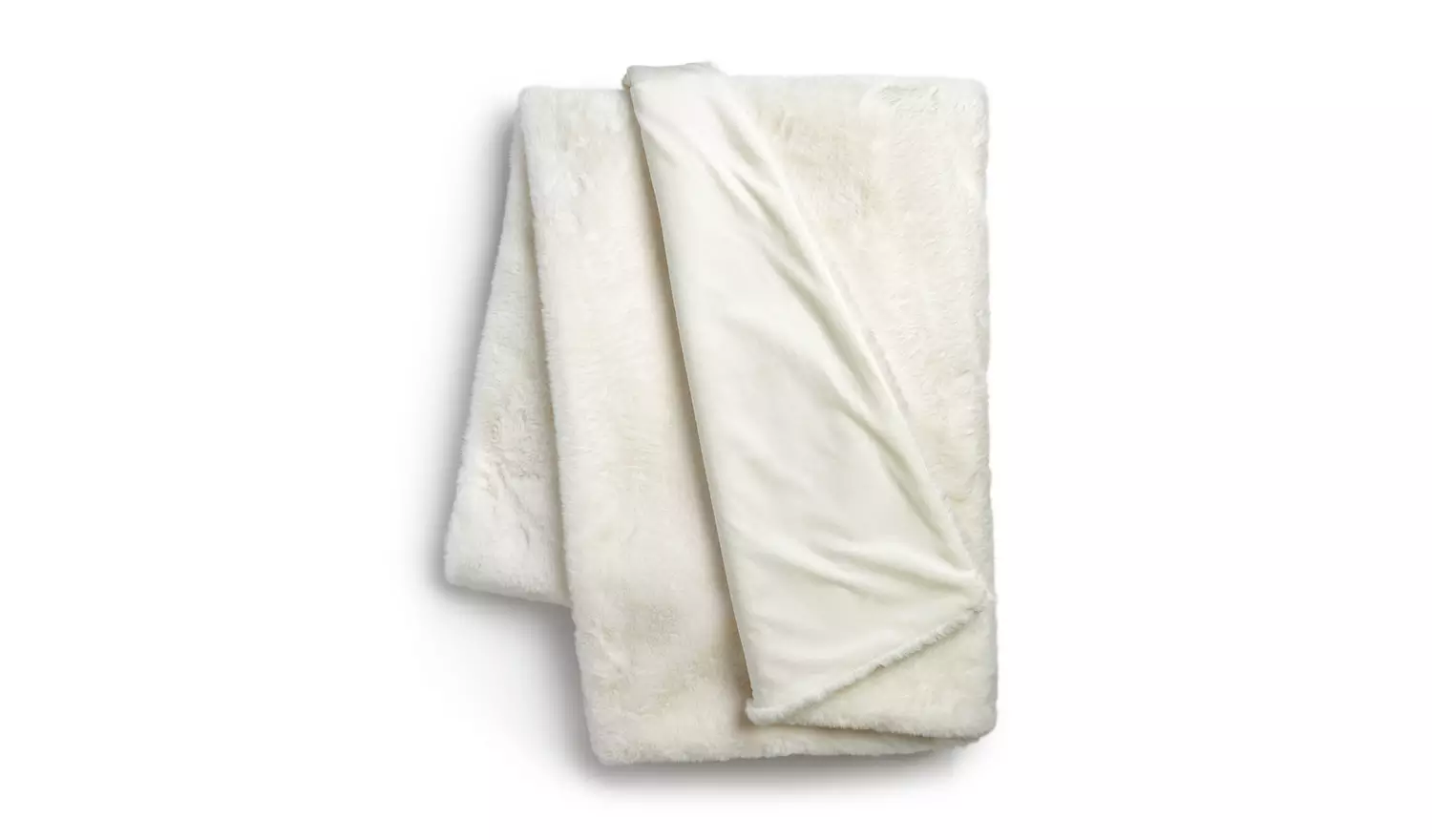 Habitat Faux Fur Plain Throw - Cream - 125x150cm