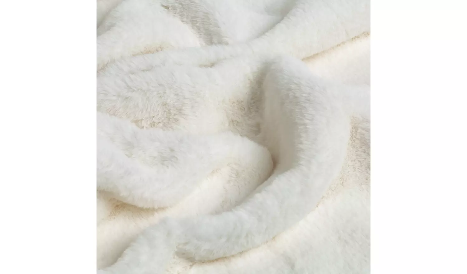 Habitat Faux Fur Plain Throw - Cream - 125x150cm