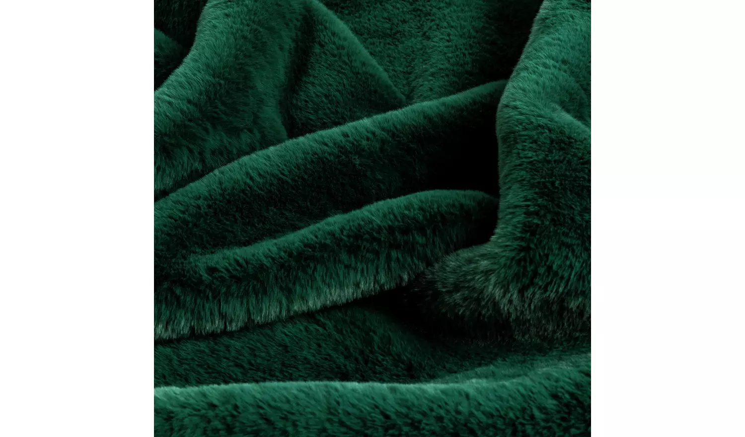 Habitat Faux Fur Plain Throw - Emerald Green - 125x150cm
