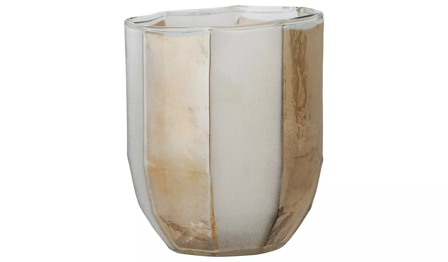Bloomingville Jalil Glass Votive - White & Gold