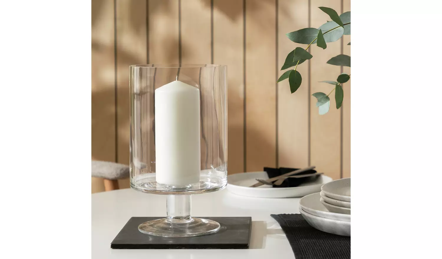 Argos Home Large Hurricane Candle Holder With Glass Foot