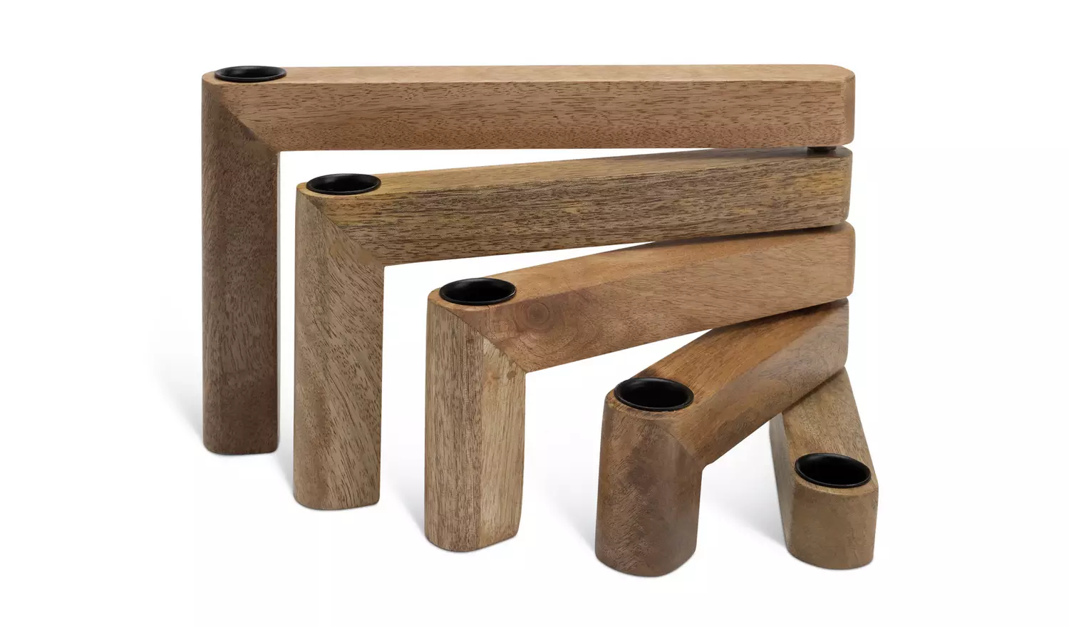 Habitat Mango Wood Folding Taper Candle Holder - Natural