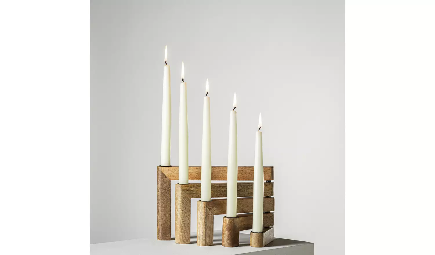 Habitat Mango Wood Folding Taper Candle Holder - Natural