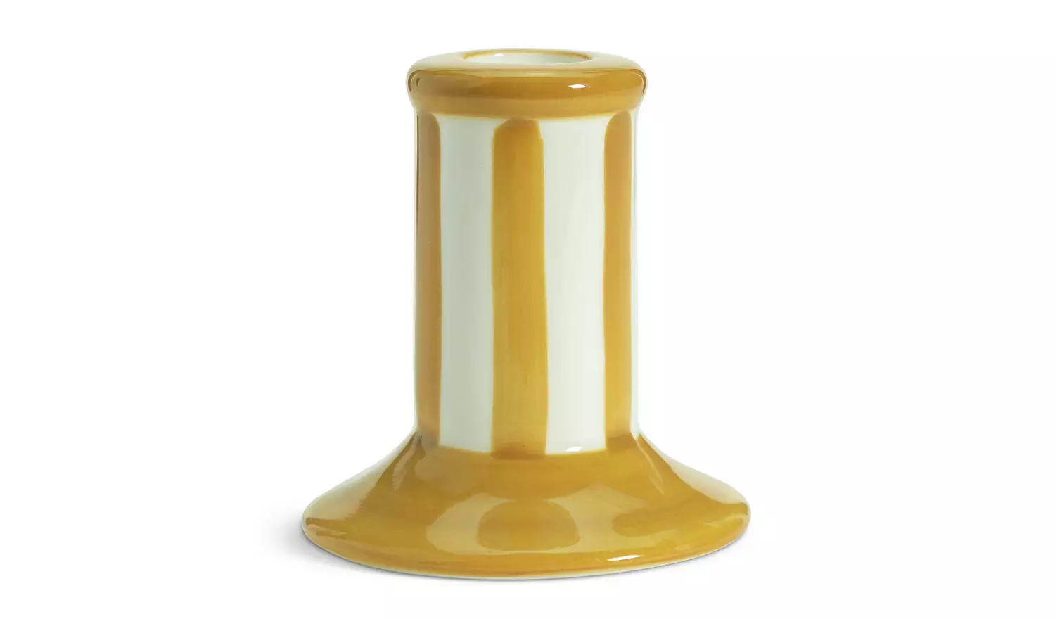 Habitat Stripe Taper Candle Holder - Mustard