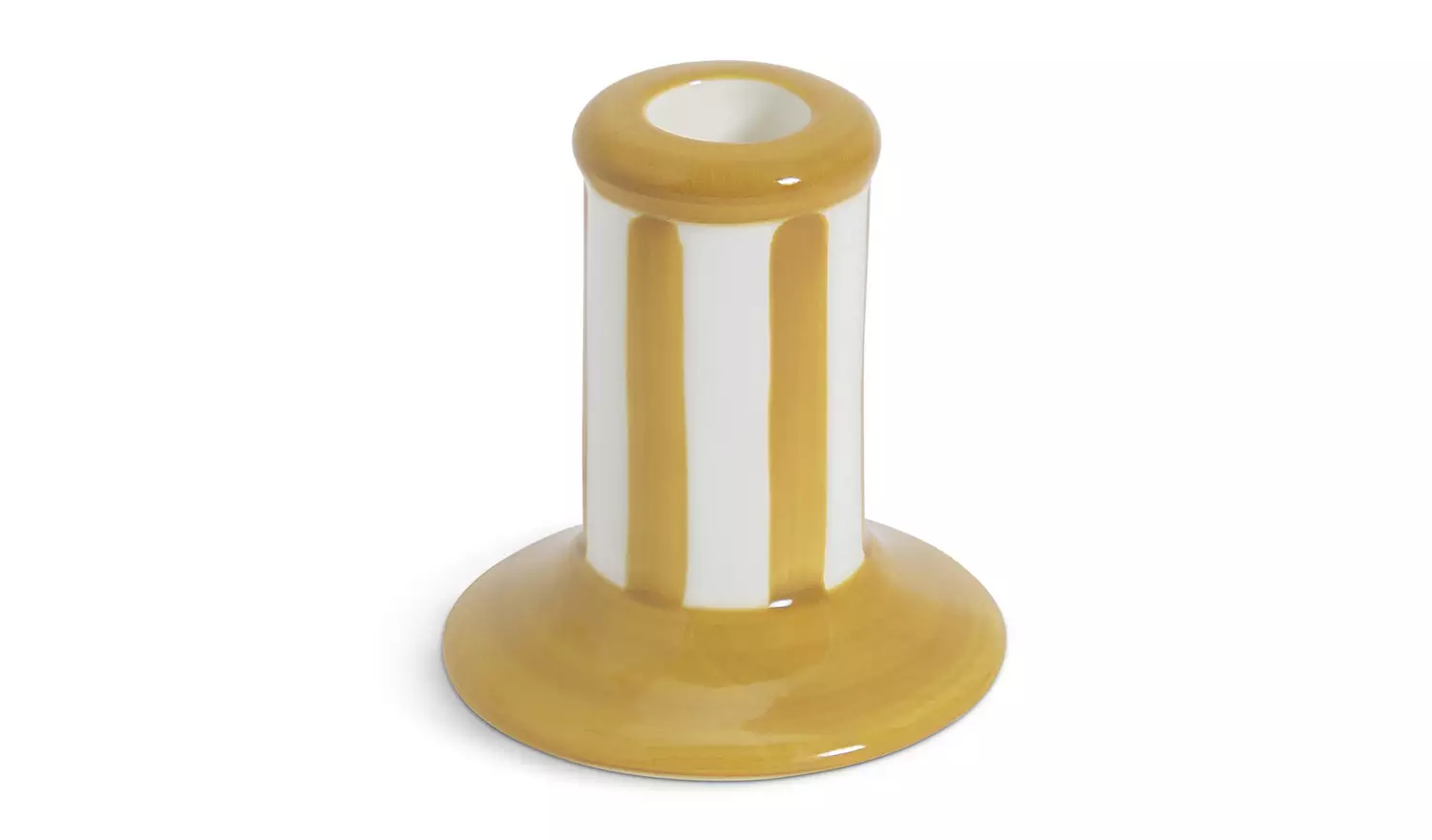 Habitat Stripe Taper Candle Holder - Mustard