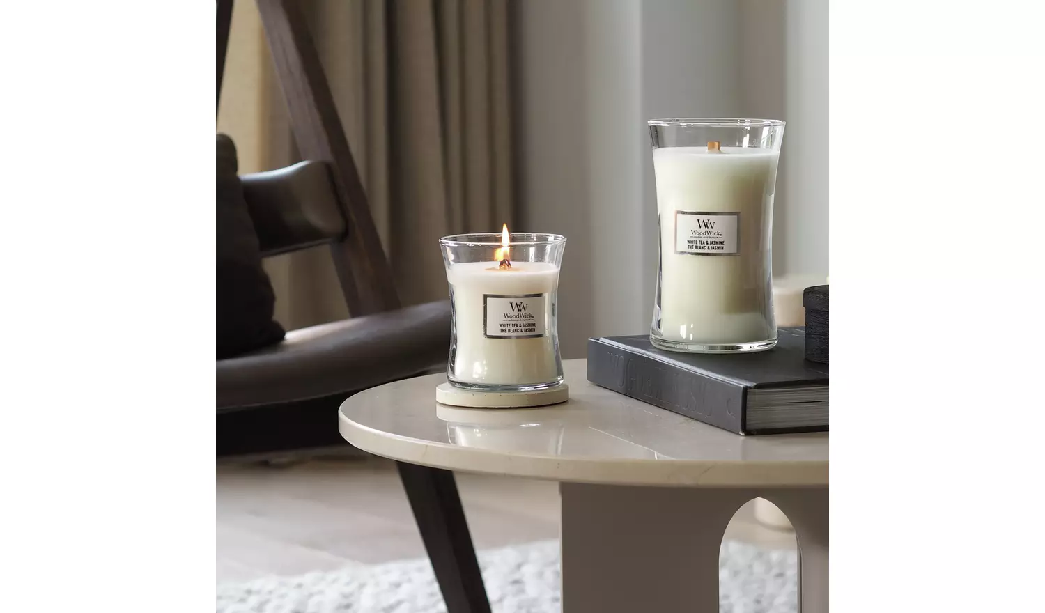 WoodWick Medium Jar Candle - White Tea & Jasmine