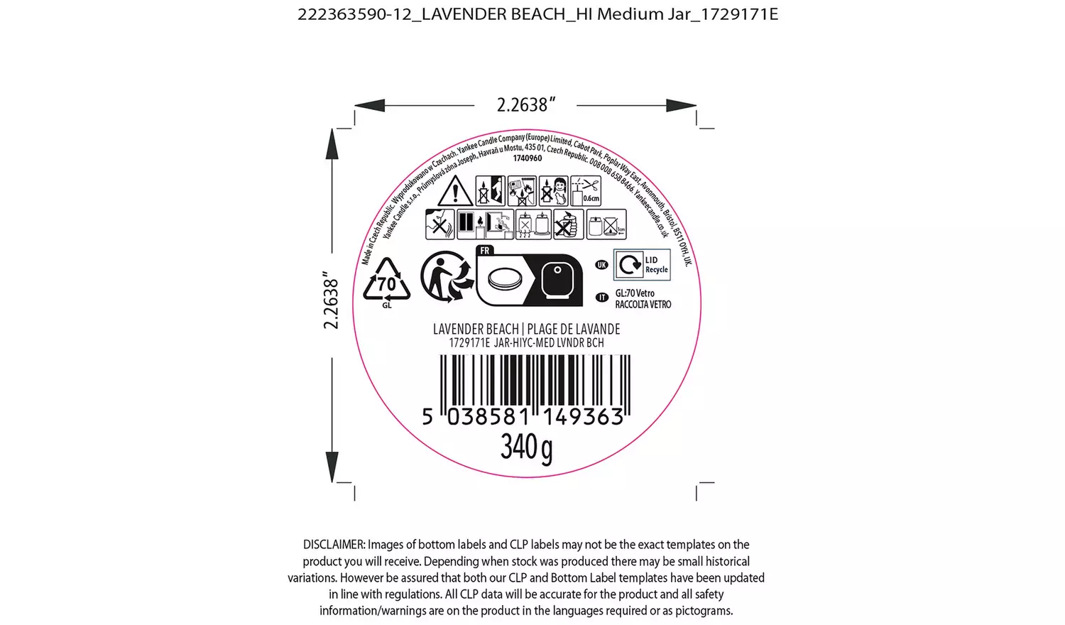 Yankee Home Inspiration Medium Jar Candle - Lavender Beach