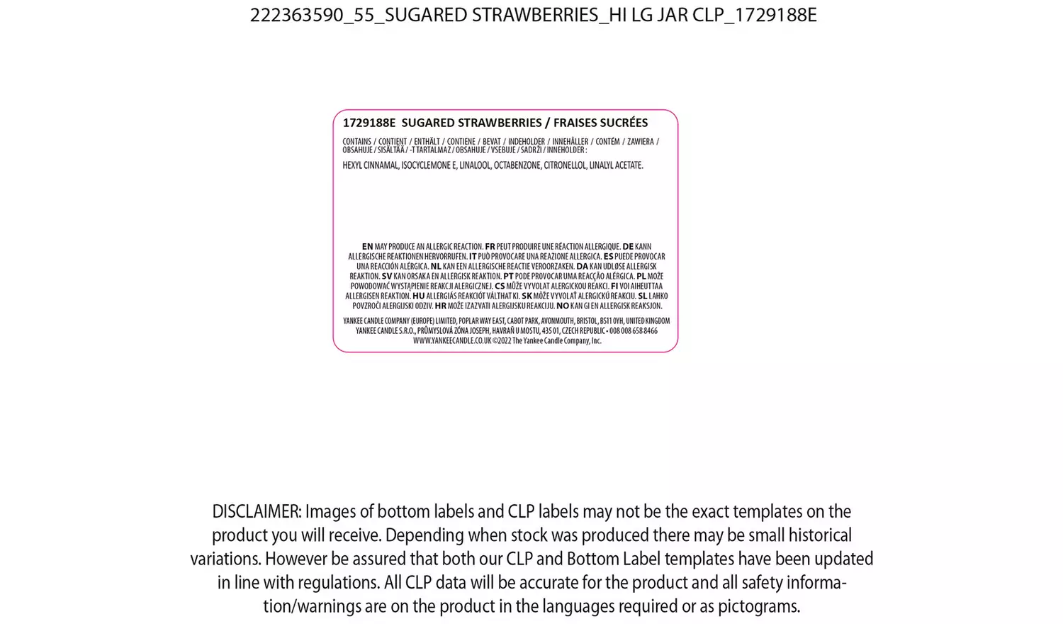 Yankee Home Inspiration Large Candle - Sugared Strawberries