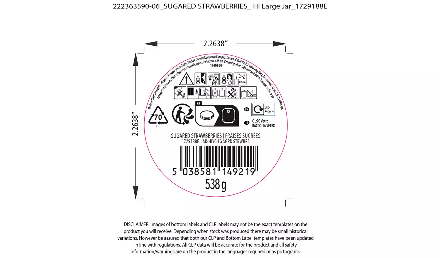 Yankee Home Inspiration Large Candle - Sugared Strawberries