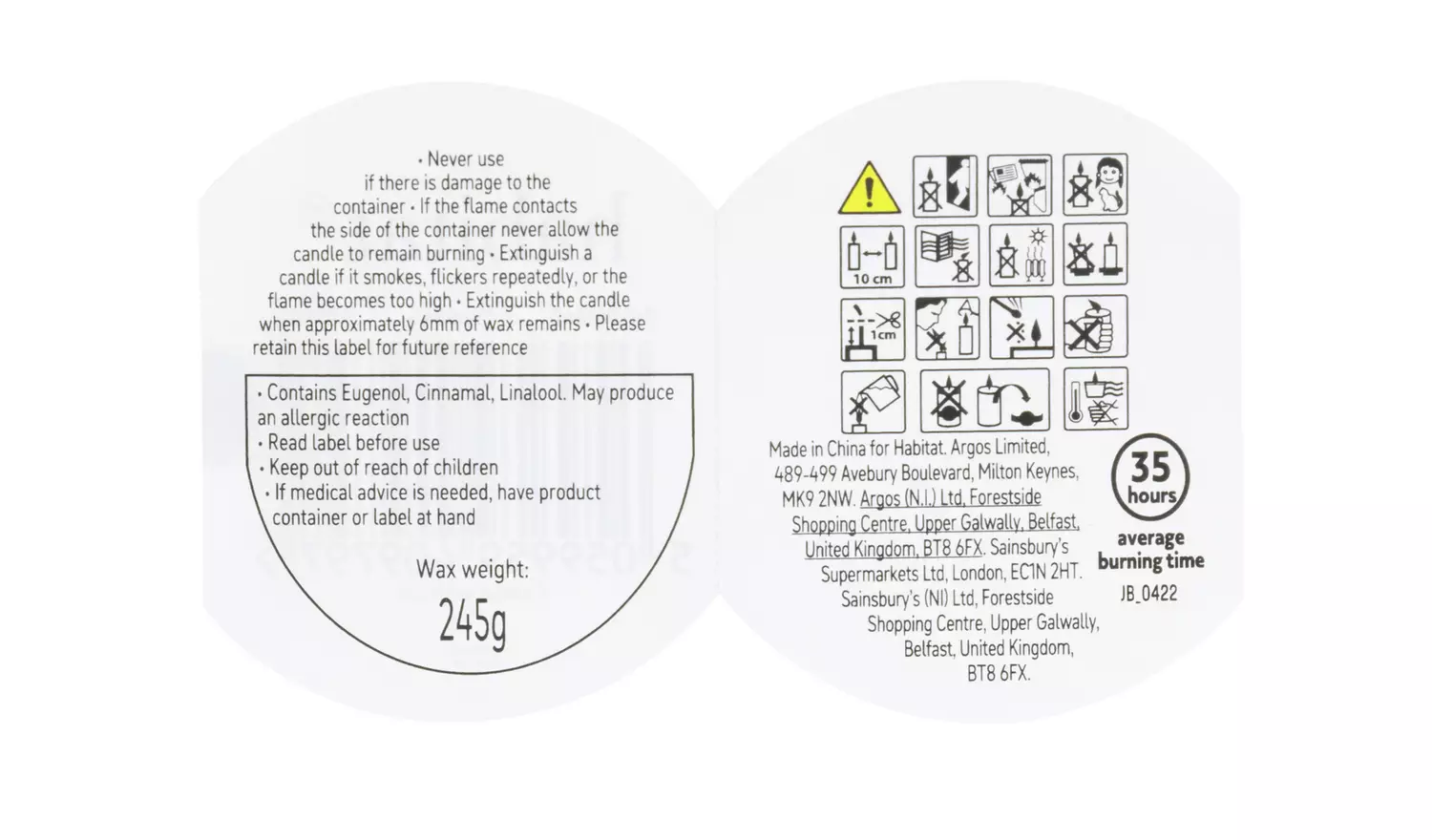 Habitat x Designs in Mind Medium Boxed Candle - Bright Skies