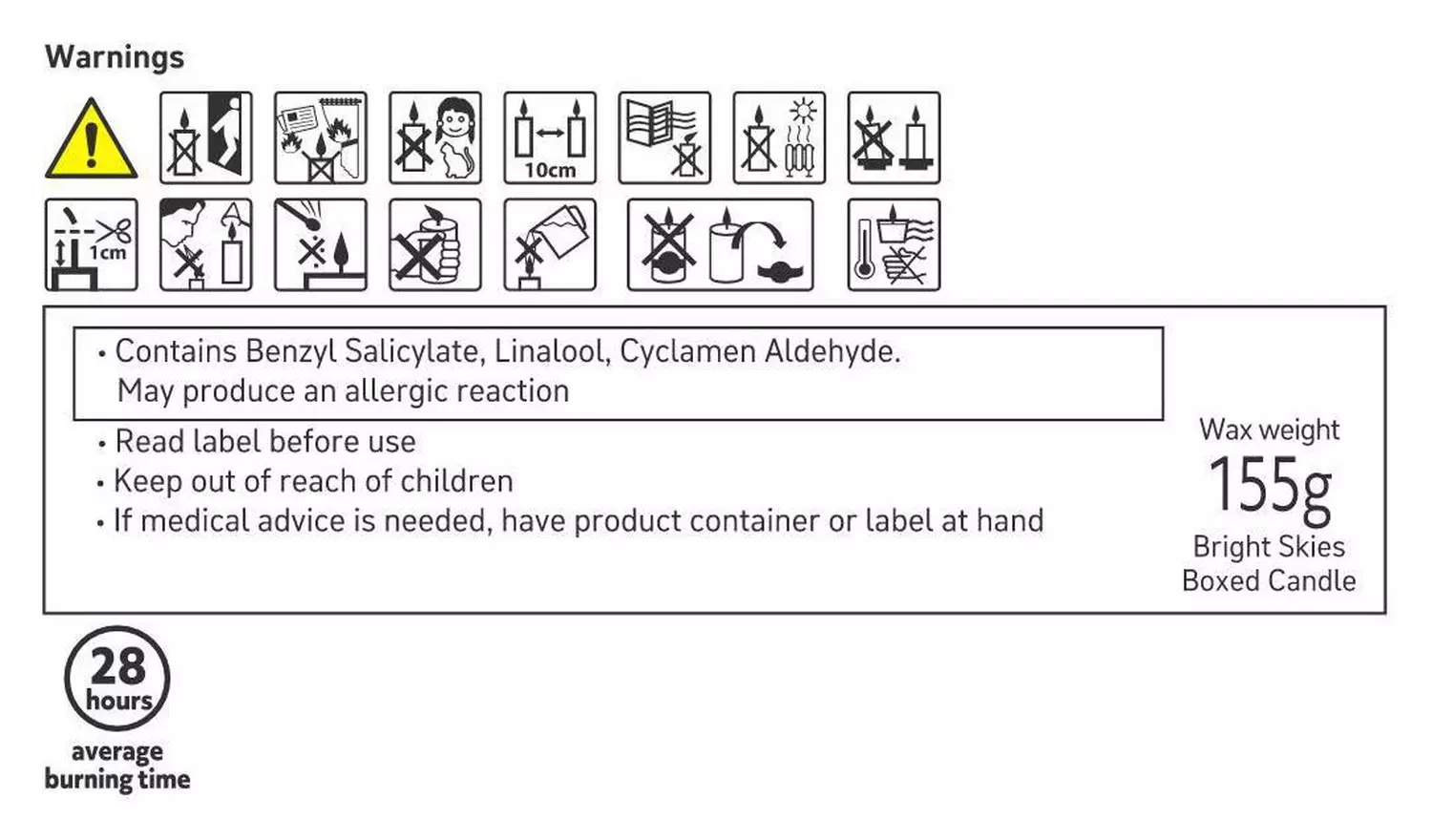 Habitat x Designs in Mind Medium Boxed Candle - Bright Skies