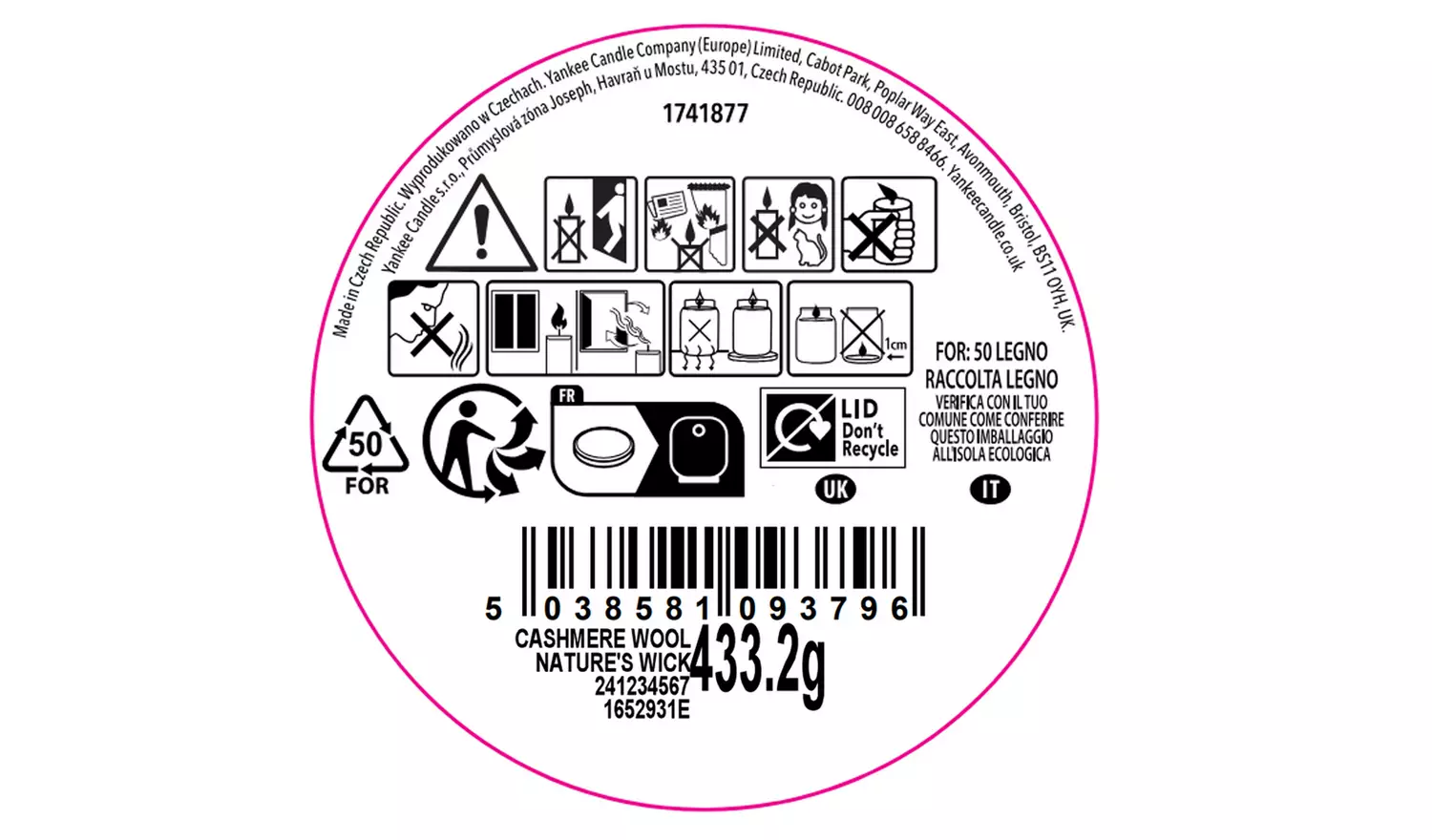 Natures Wick Large Multi Wick Candle - Cashmere Wool