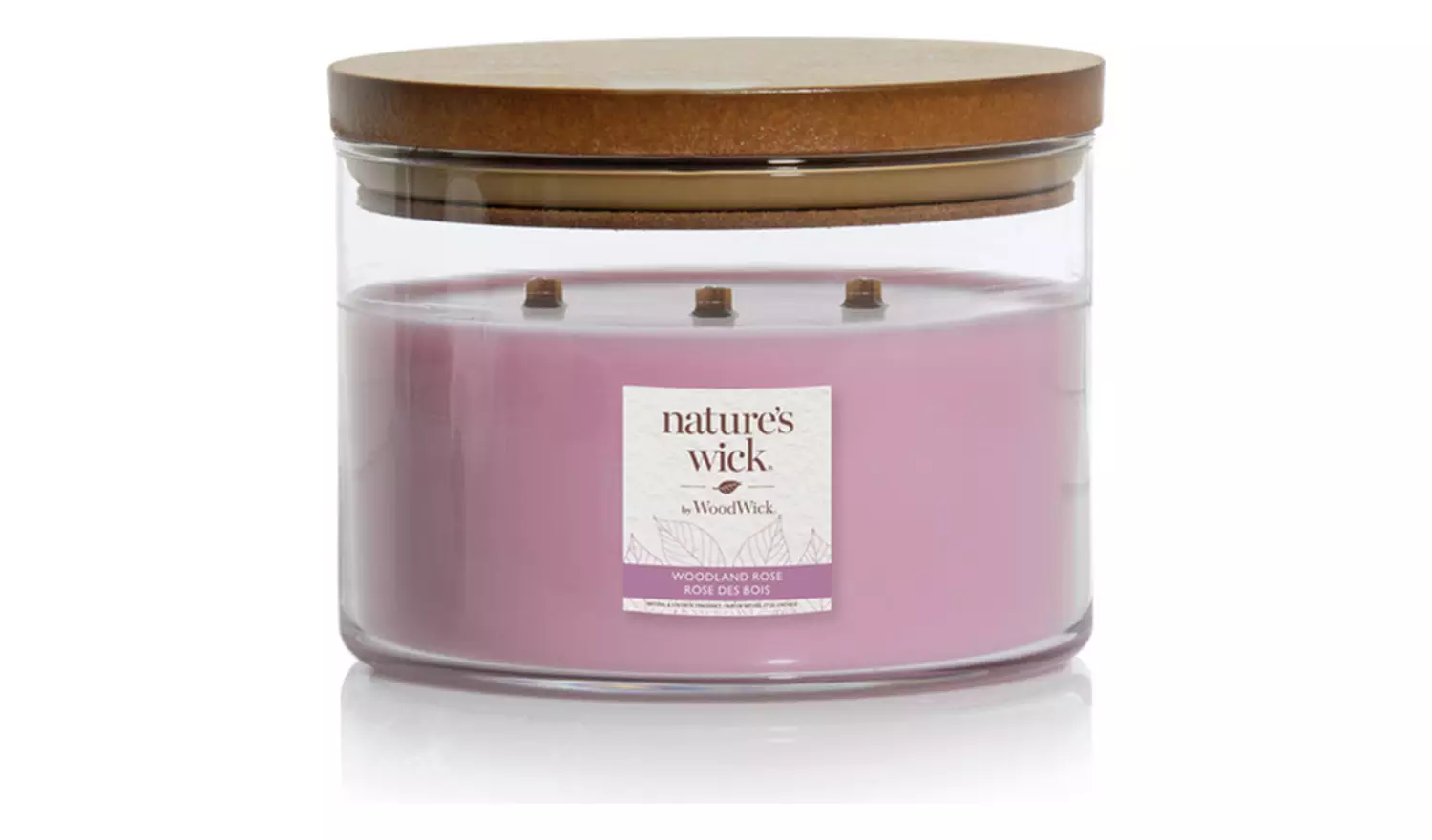 Nature's Wick Large Multi Wick Jar Candle - Woodland Rose