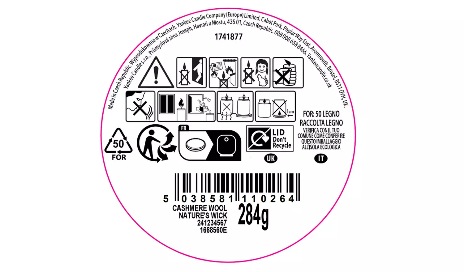 Nature's Wick Medium Jar Candle - Cashmere Wool