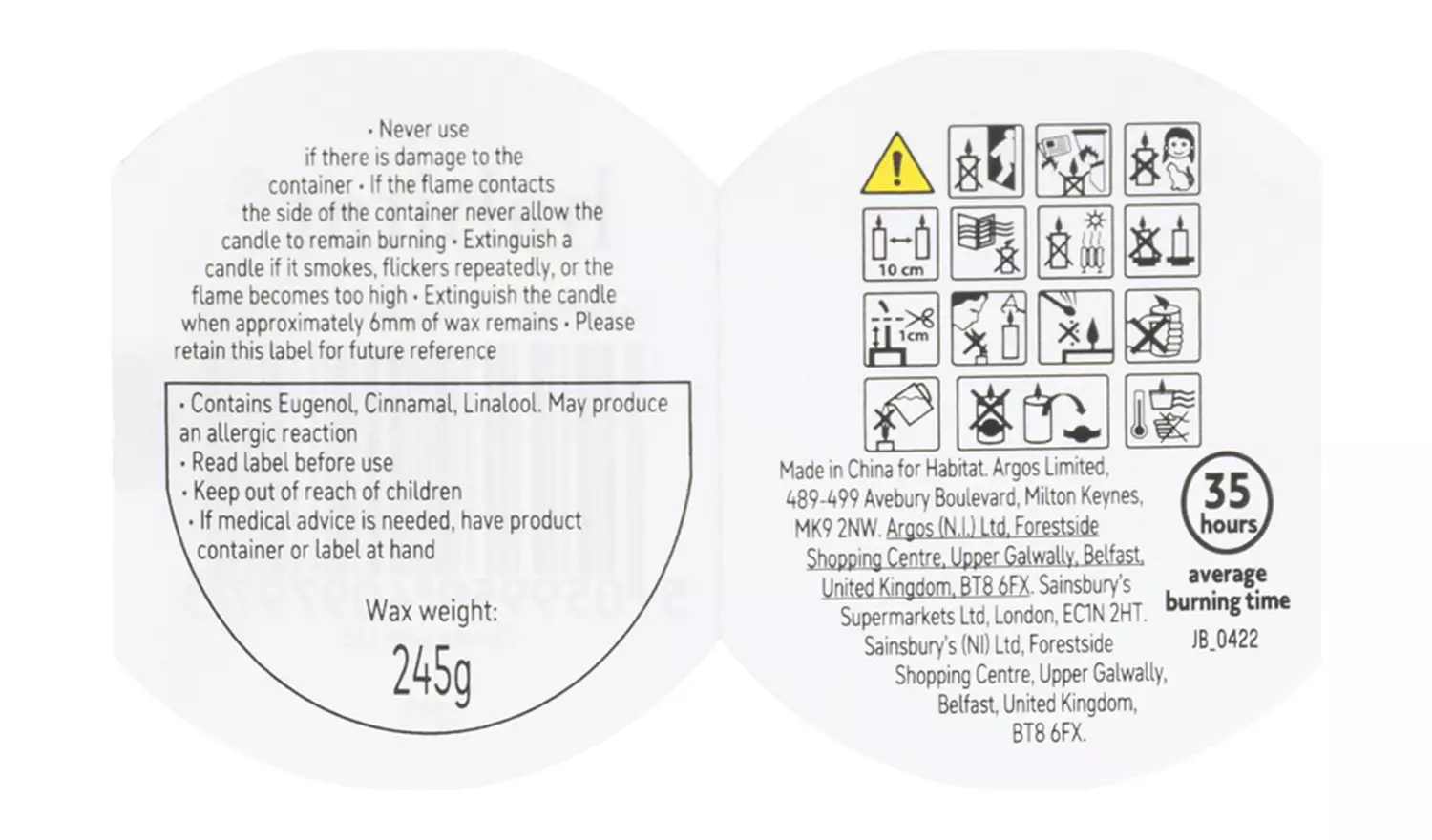 Habitat x Designs in Mind Medium Boxed Candle - Happy Place