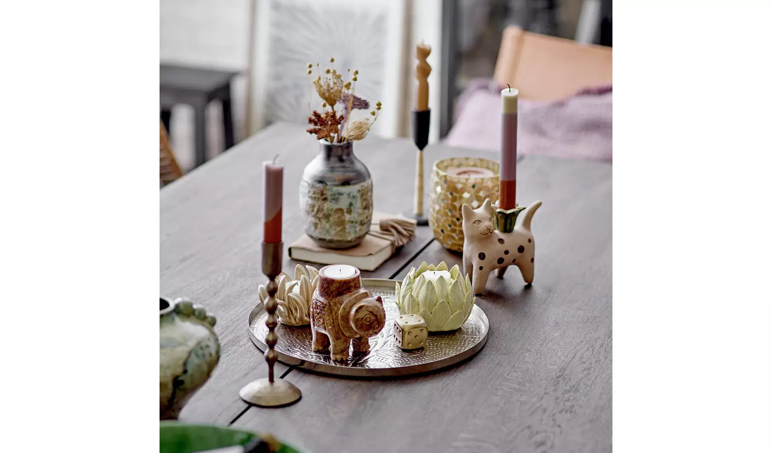 Bloomingville Medium Dip Dye Candles - Set of 4 - Unscented