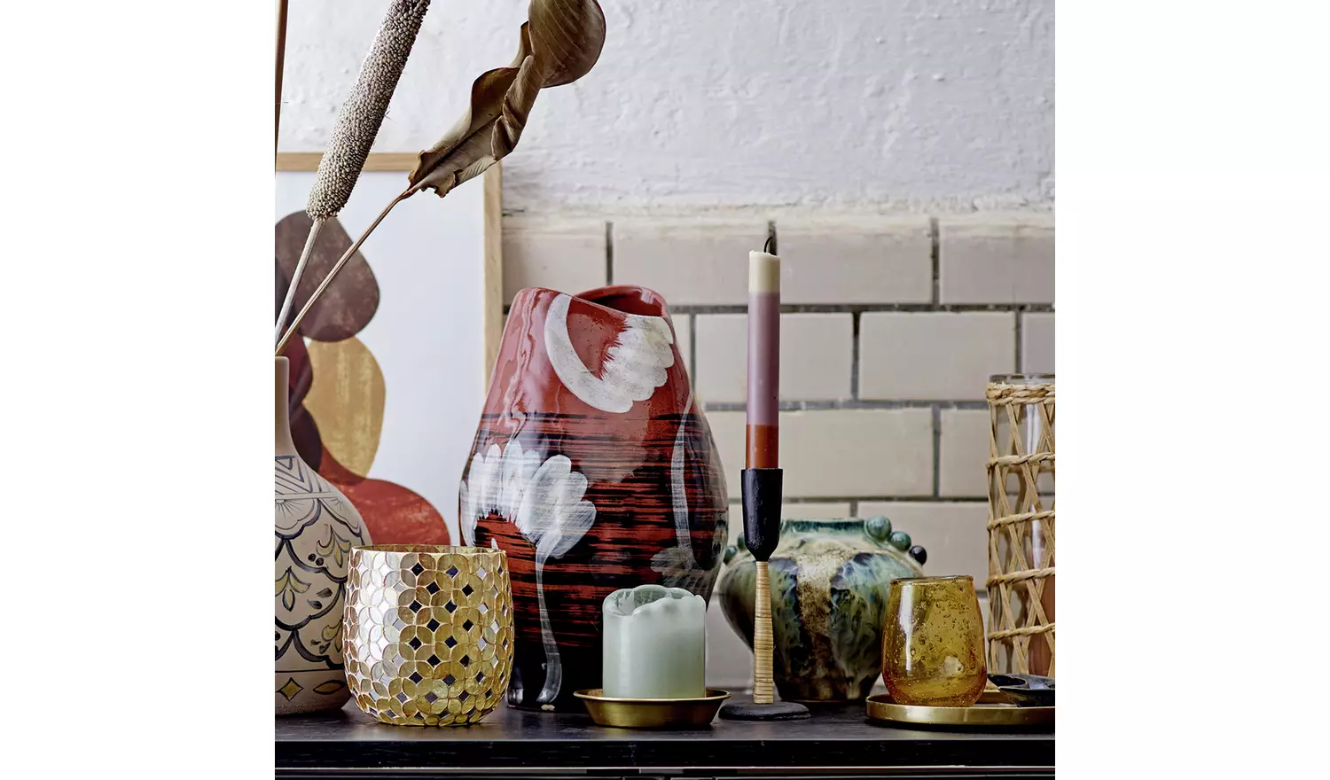 Bloomingville Medium Dip Dye Candles - Set of 4 - Unscented