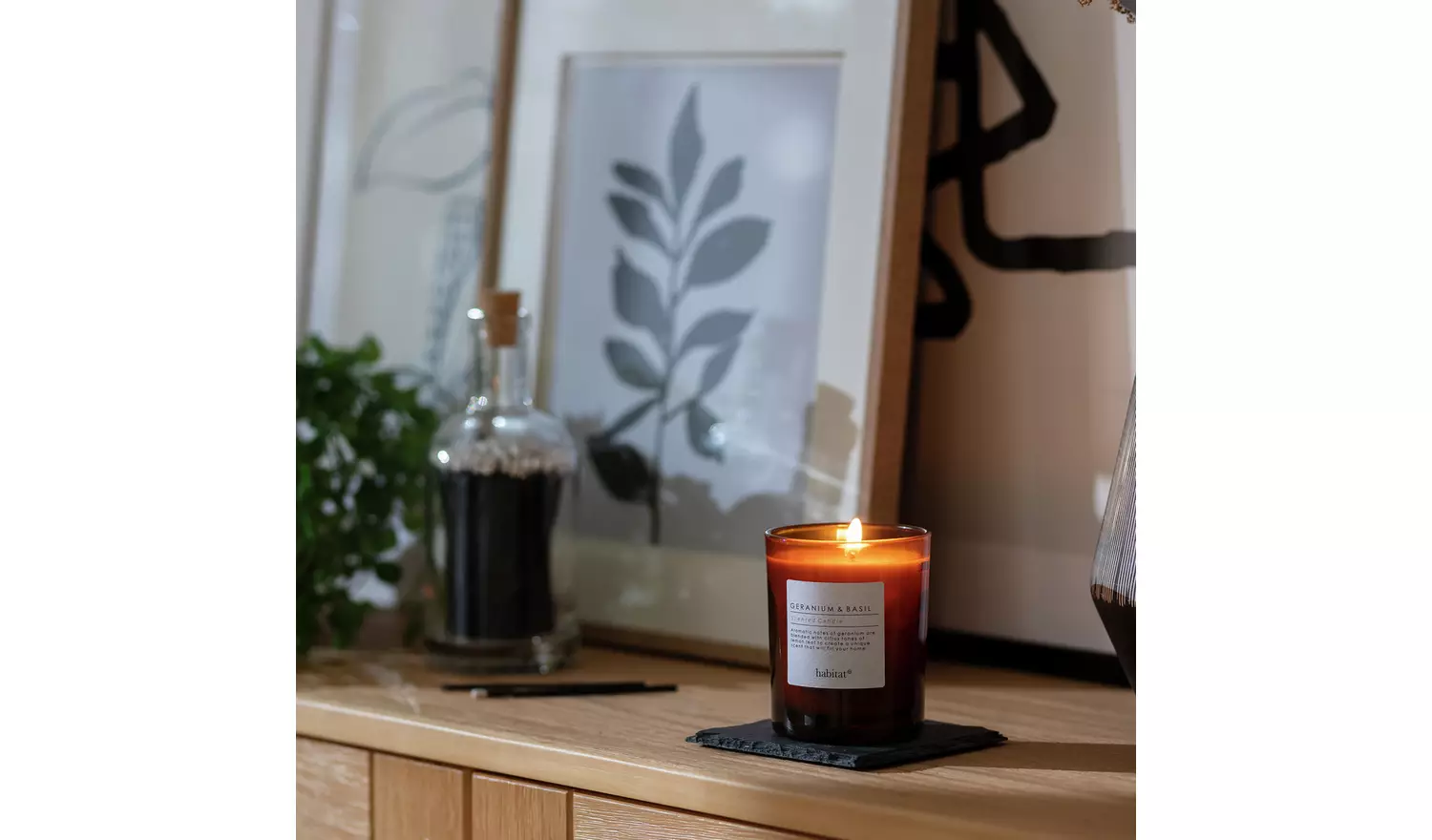 Habitat Scented Boxed Candle - Geranium & Basil