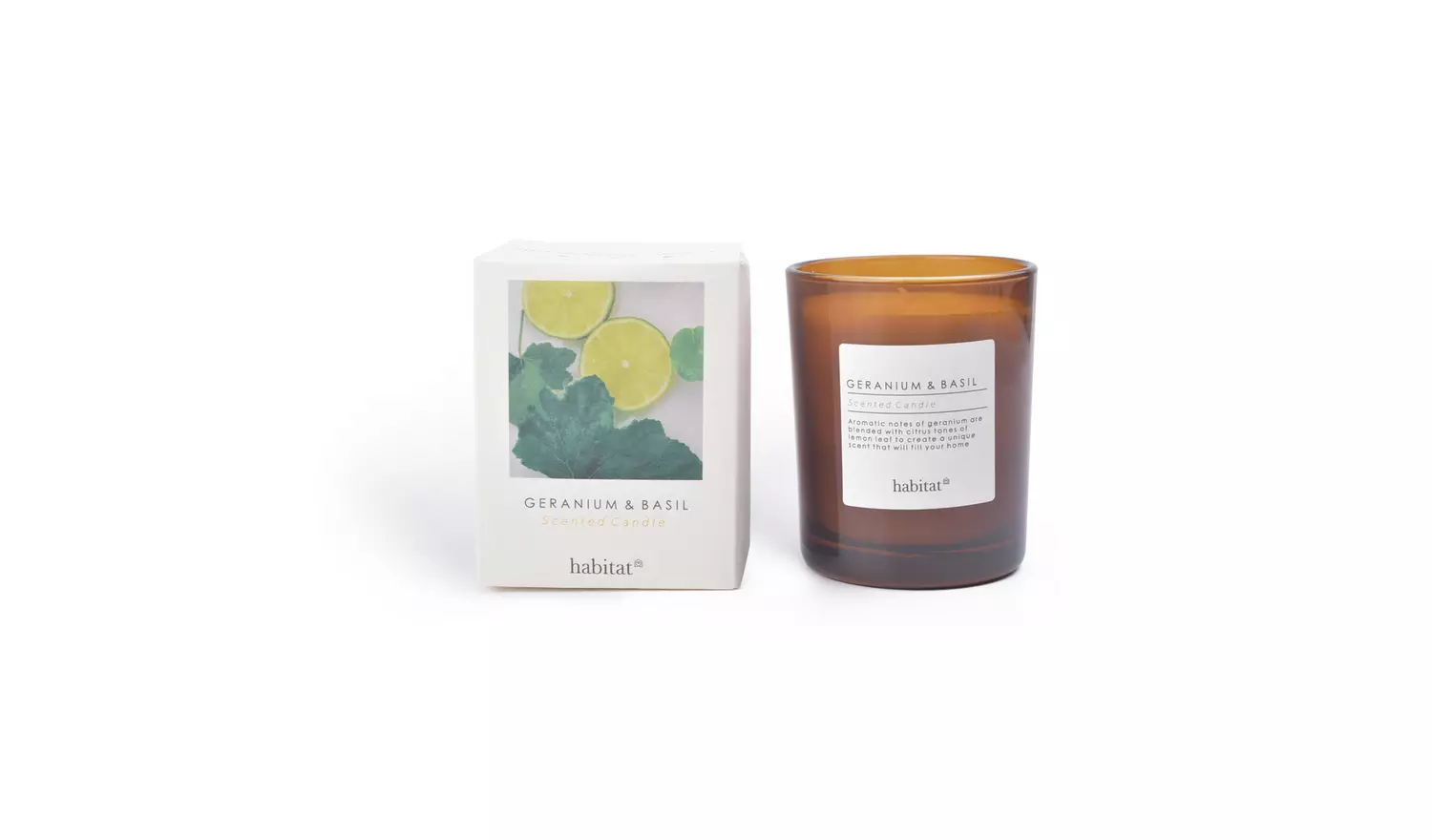 Habitat Scented Boxed Candle - Geranium & Basil