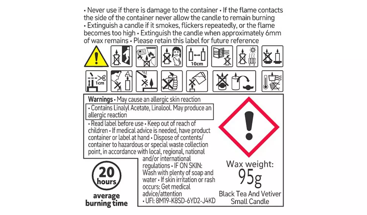 Habitat 60 Small Scented Candle - Black Tea & Vetiver