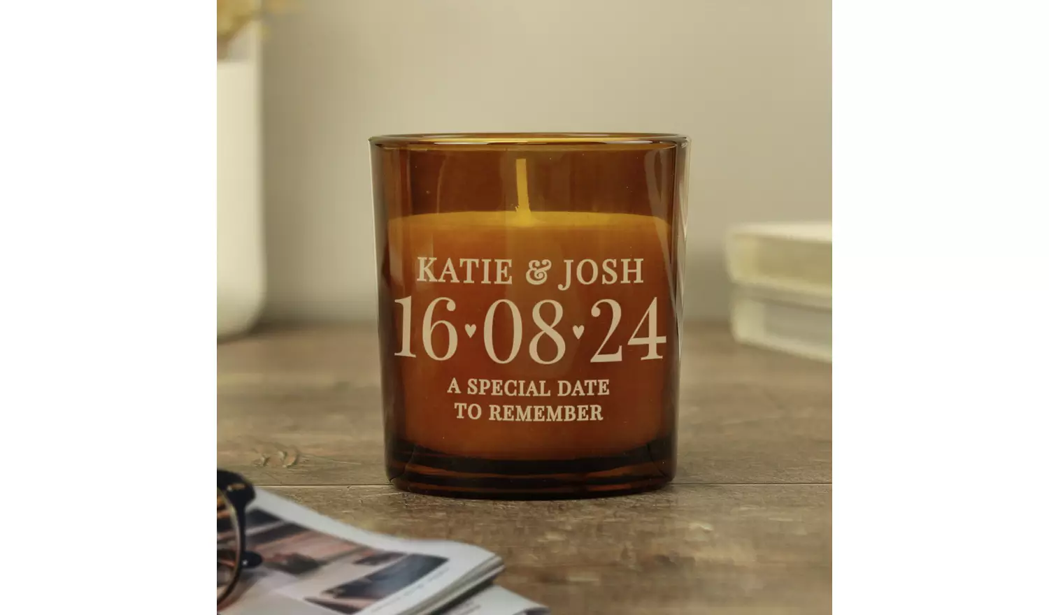 Personalised Message Special Date Candle - Vanilla