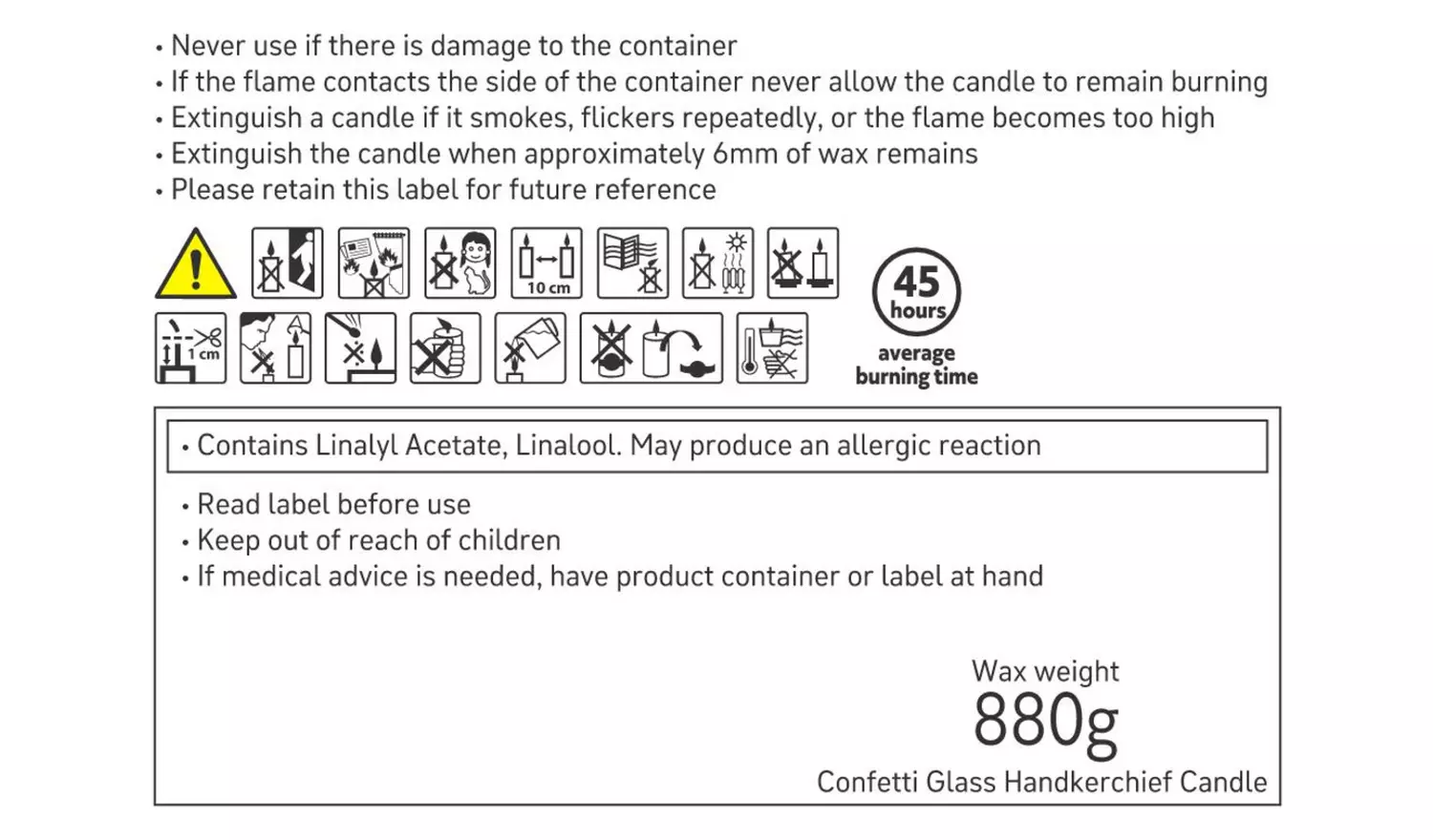 Habitat Large Handkerchief Candle - White Suede & Amber