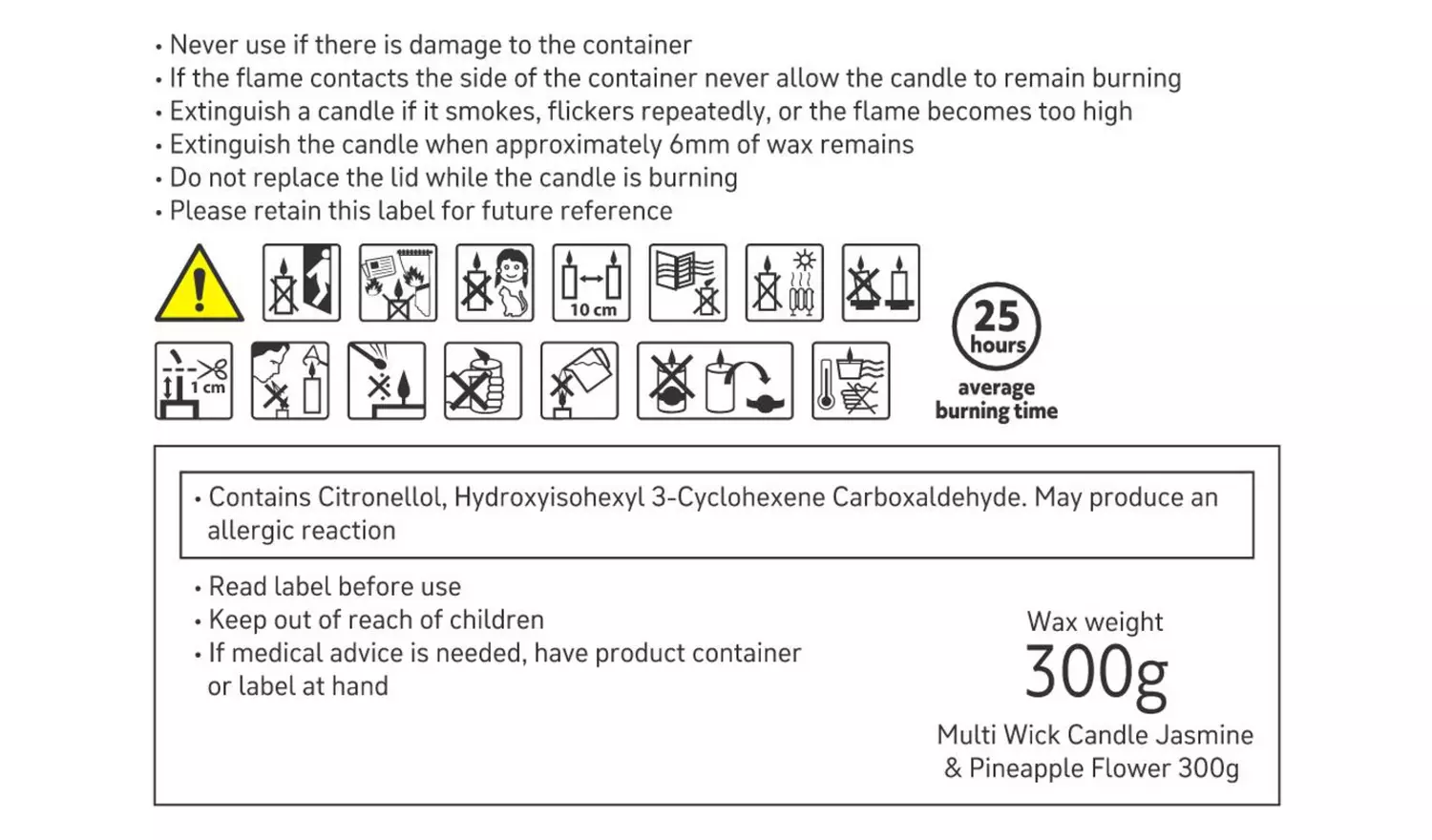 Habitat Large Multi Wick Candle - Jasmine & Pineapple Flower