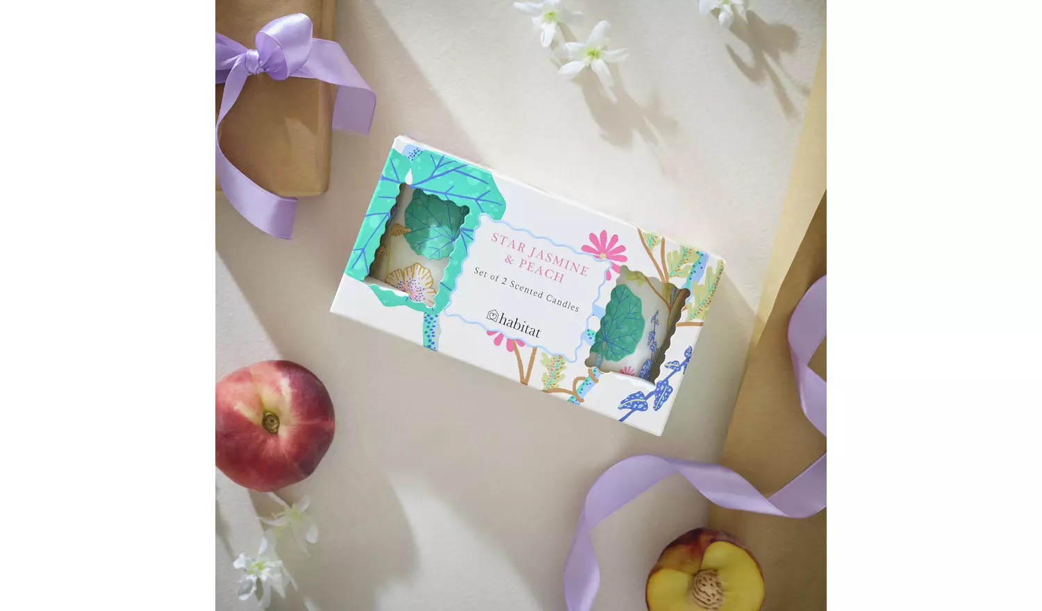 Habitat Star Jasmine and Peach Candle Gift Set - Pack of 2