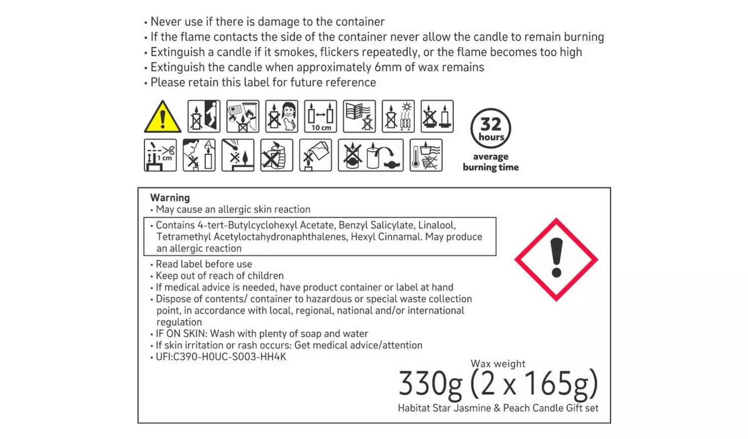 Habitat Star Jasmine and Peach Candle Gift Set - Pack of 2