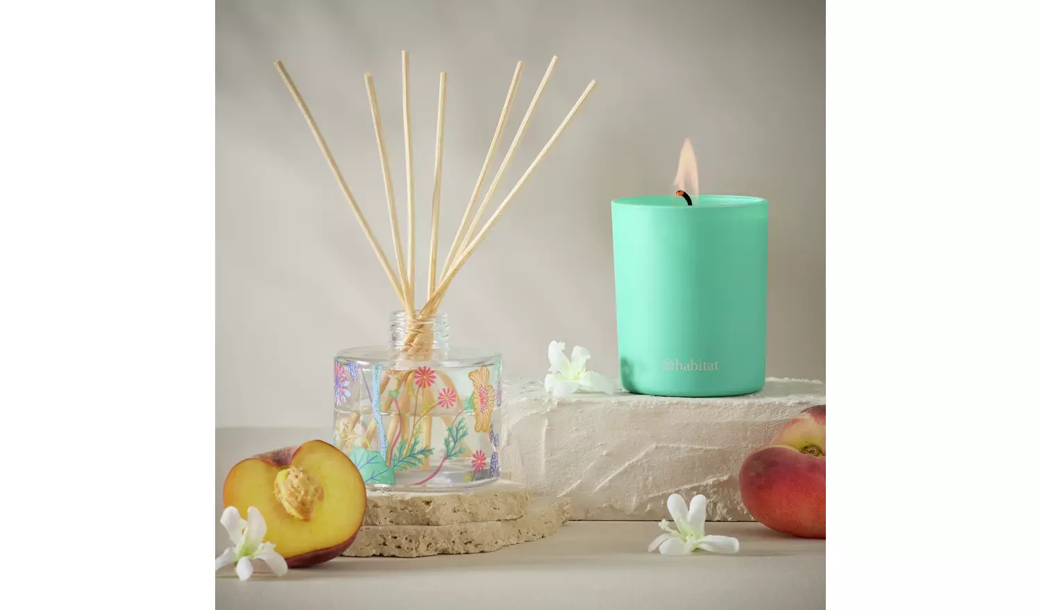 Habitat Candle and Diffuser Set - Star Jasmine and Peach
