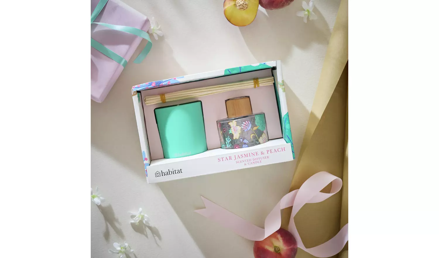 Habitat Candle and Diffuser Set - Star Jasmine and Peach