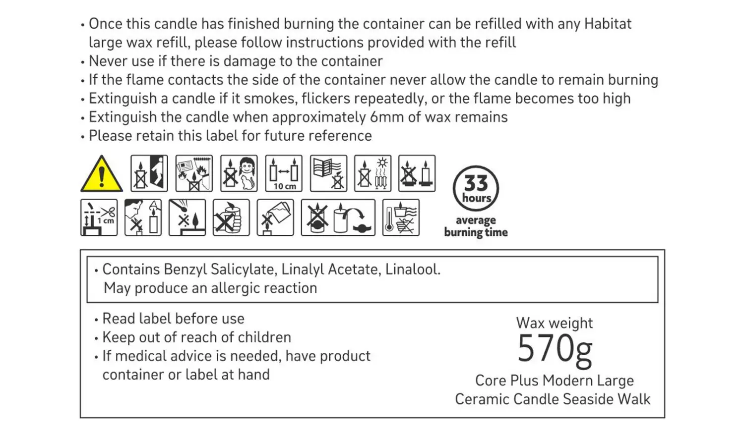 Habitat Large Multiwick Ceramic Candle - Seaside Walk