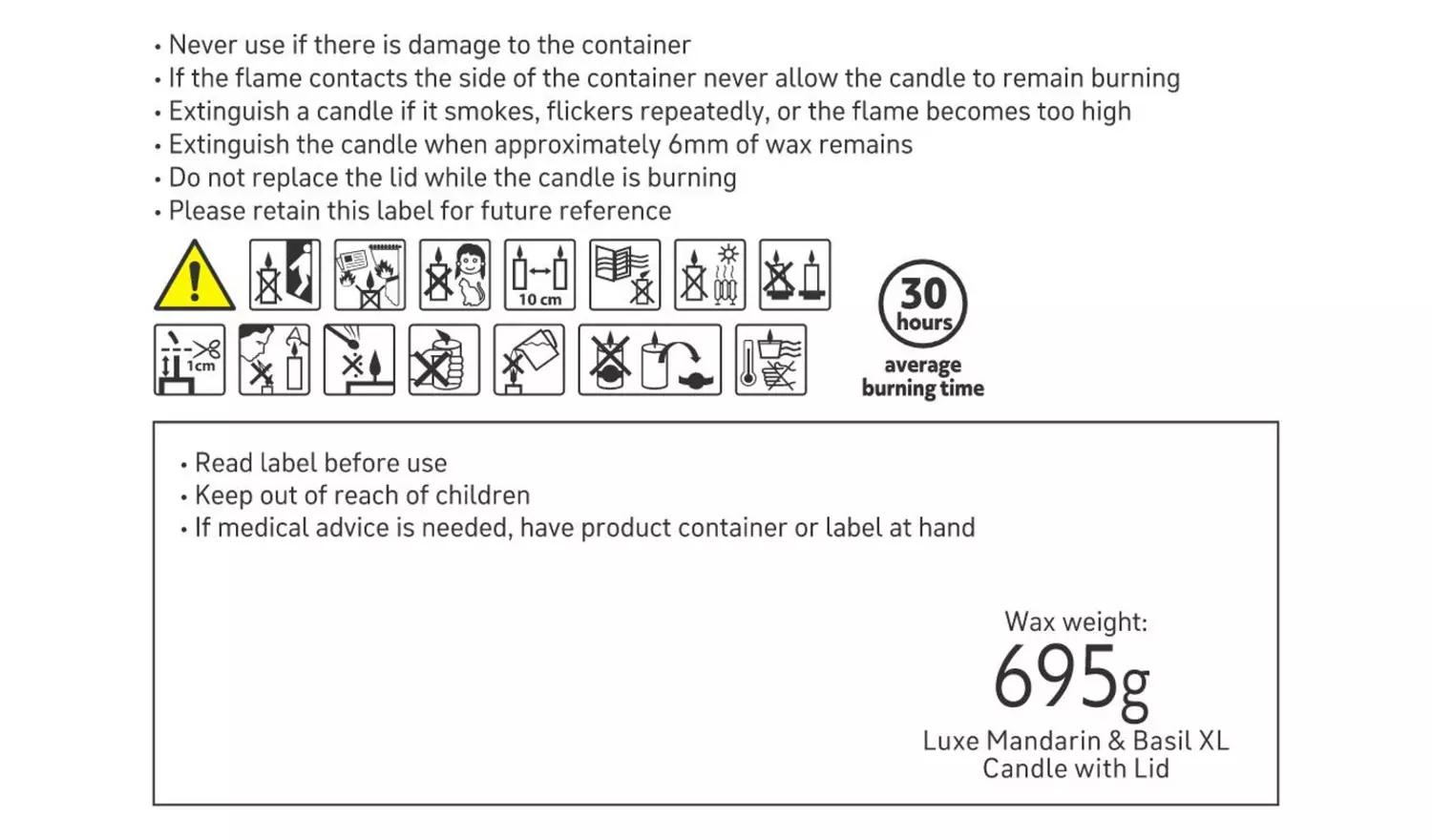 Habitat XL Candle with Lid - Mandarin & Basil