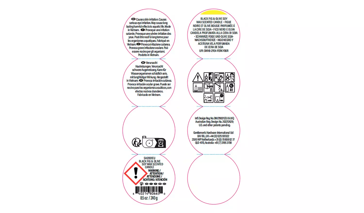 Paddywax Santorini Small Scented Candle - Black Fig & Olive