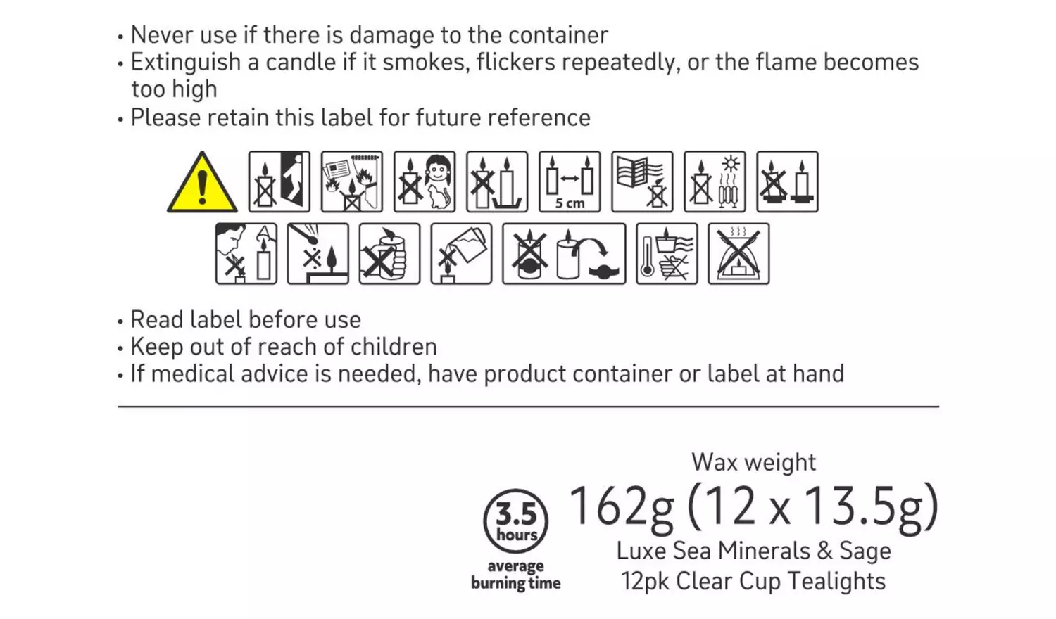 Habitat Tealight Candles - Sea Minerals & Sage - 12 Pack