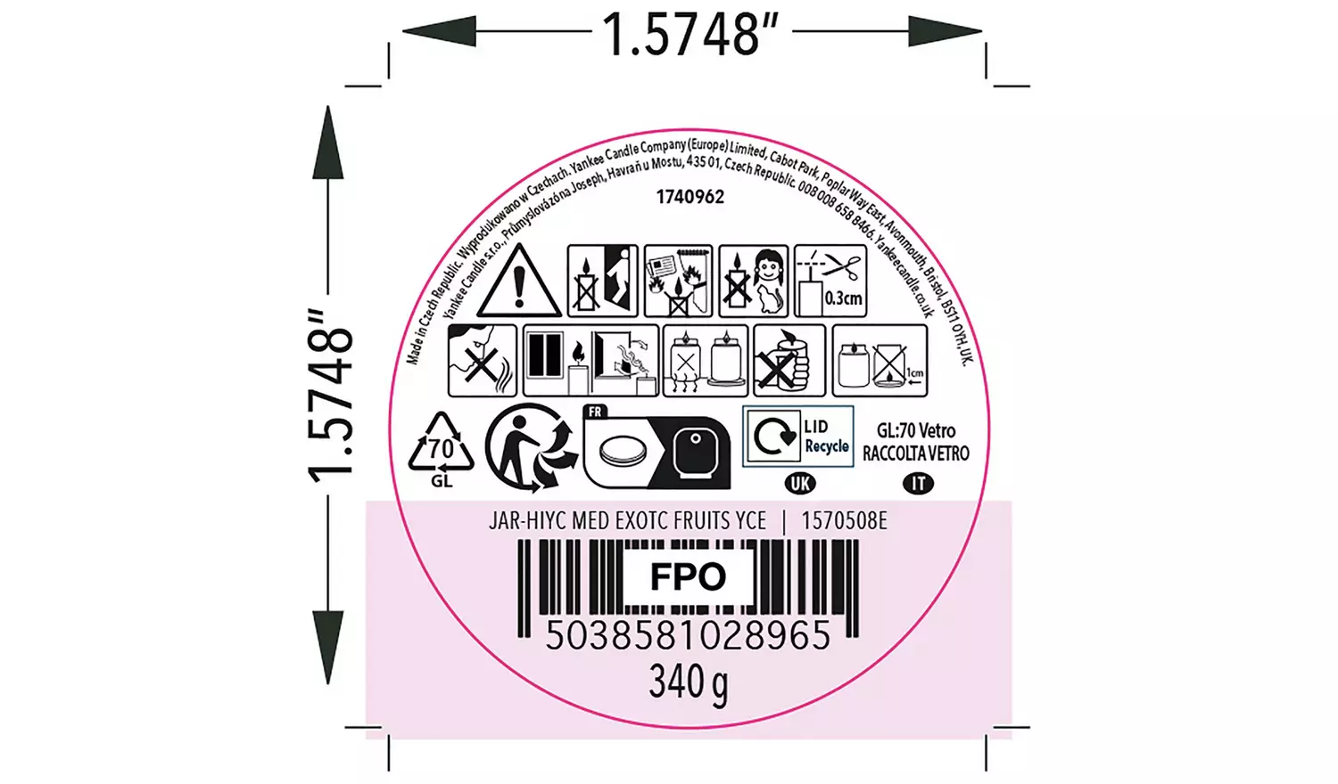 Yankee Home Inspiration Medium Jar Candle - Exotic Fruits
