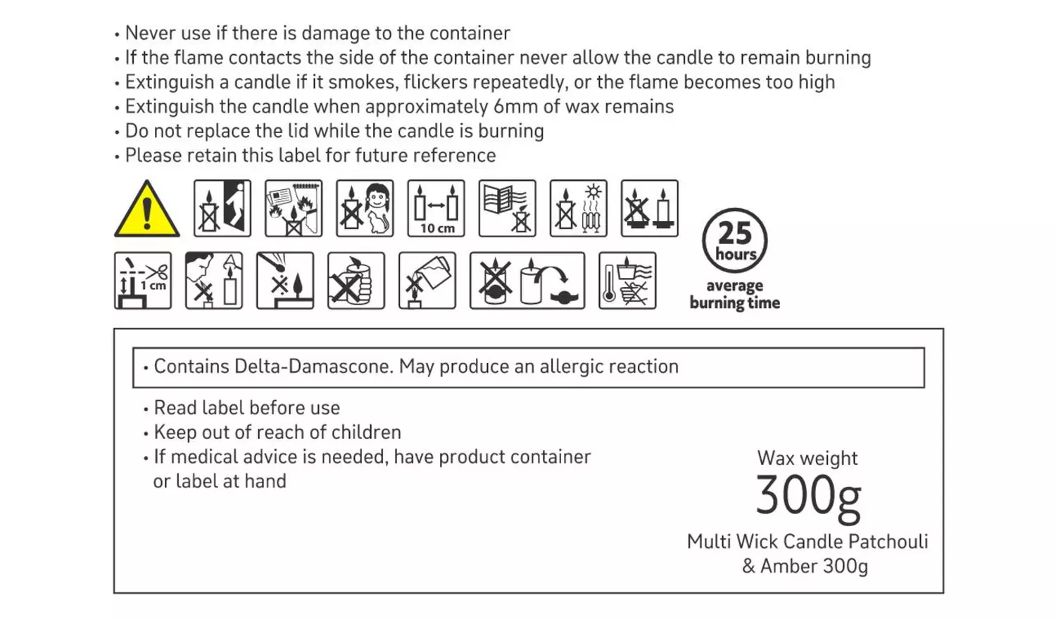 Habitat Large Multi Wick Candle - Patchouli & Amber