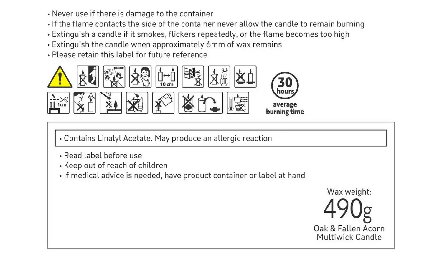 Habitat x Morris & Co. Oak & Fallen Acorn Multiwick Candle