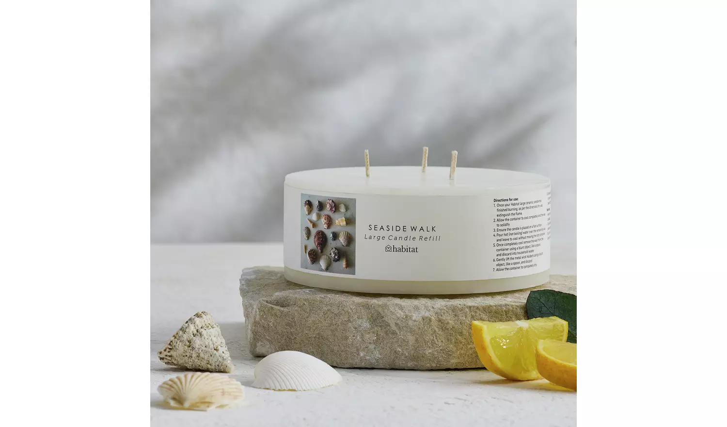 Habitat Large Candle Wax Refill - Seaside Walk