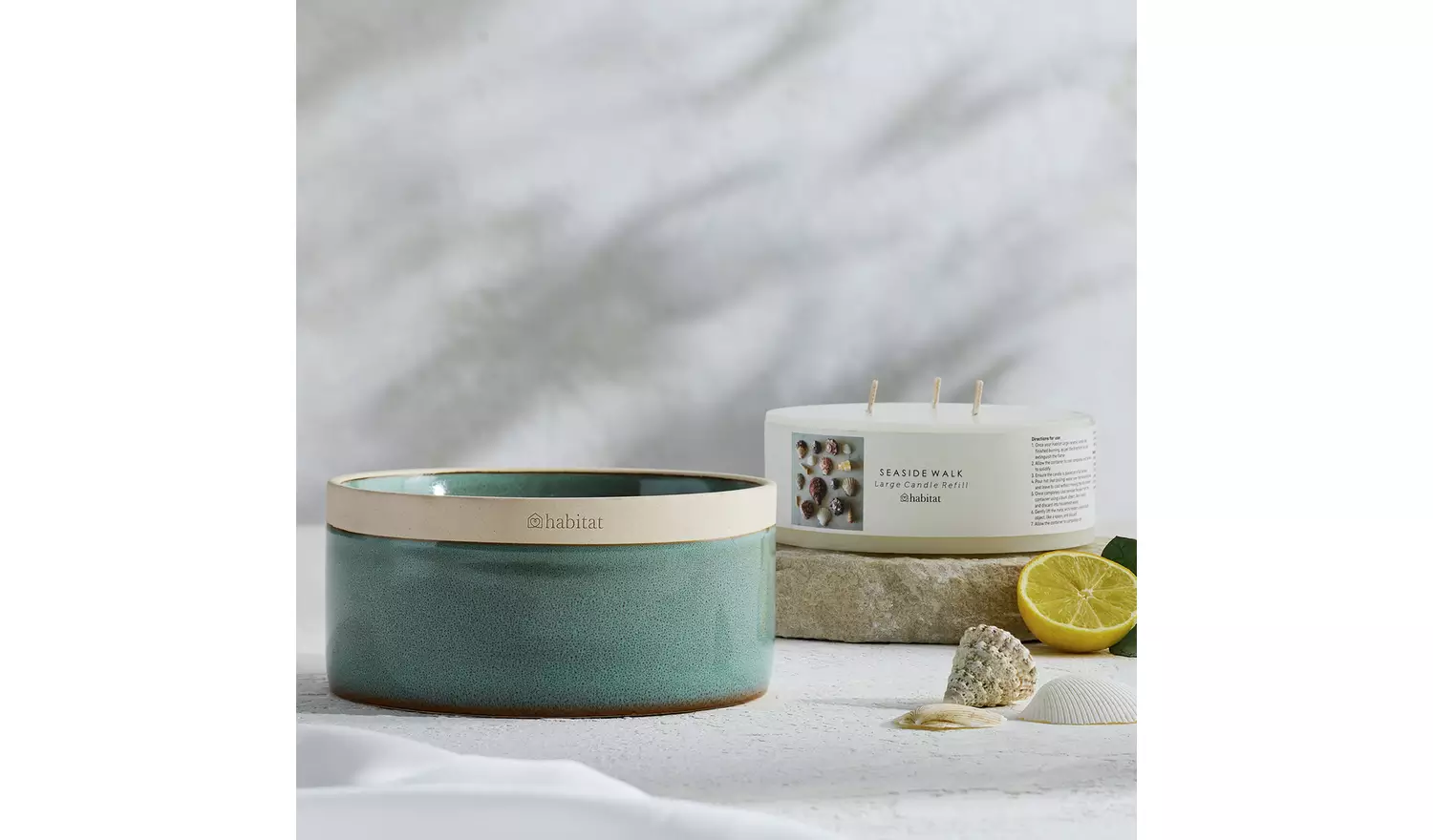 Habitat Large Candle Wax Refill - Seaside Walk