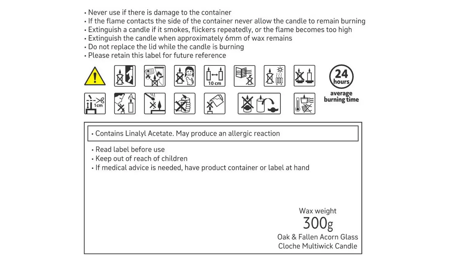 Habitat x Morris & Co. Oak & Fallen Acorn Large Glass Candle