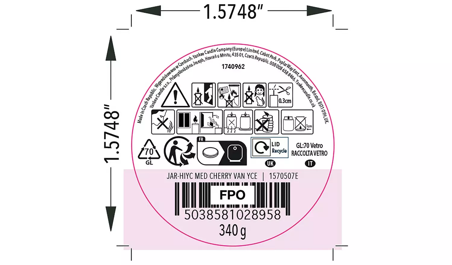 Yankee Home Inspiration Medium Jar Candle - Cherry Vanilla