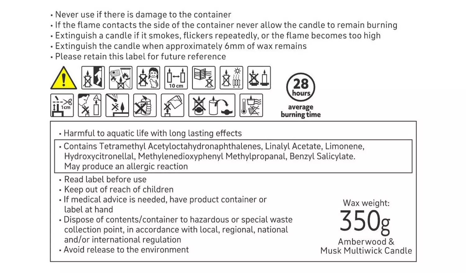 Habitat 60 Gold Edit Confetti Glass Large Candle - Amber