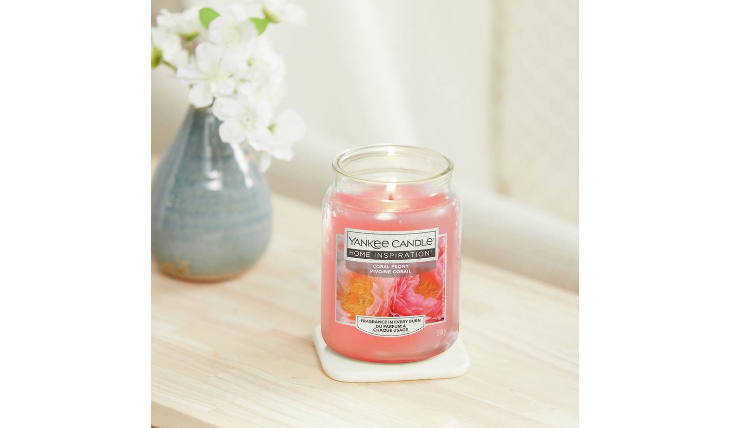 Yankee Home Inspiration Large Jar Candle - Coral Peony