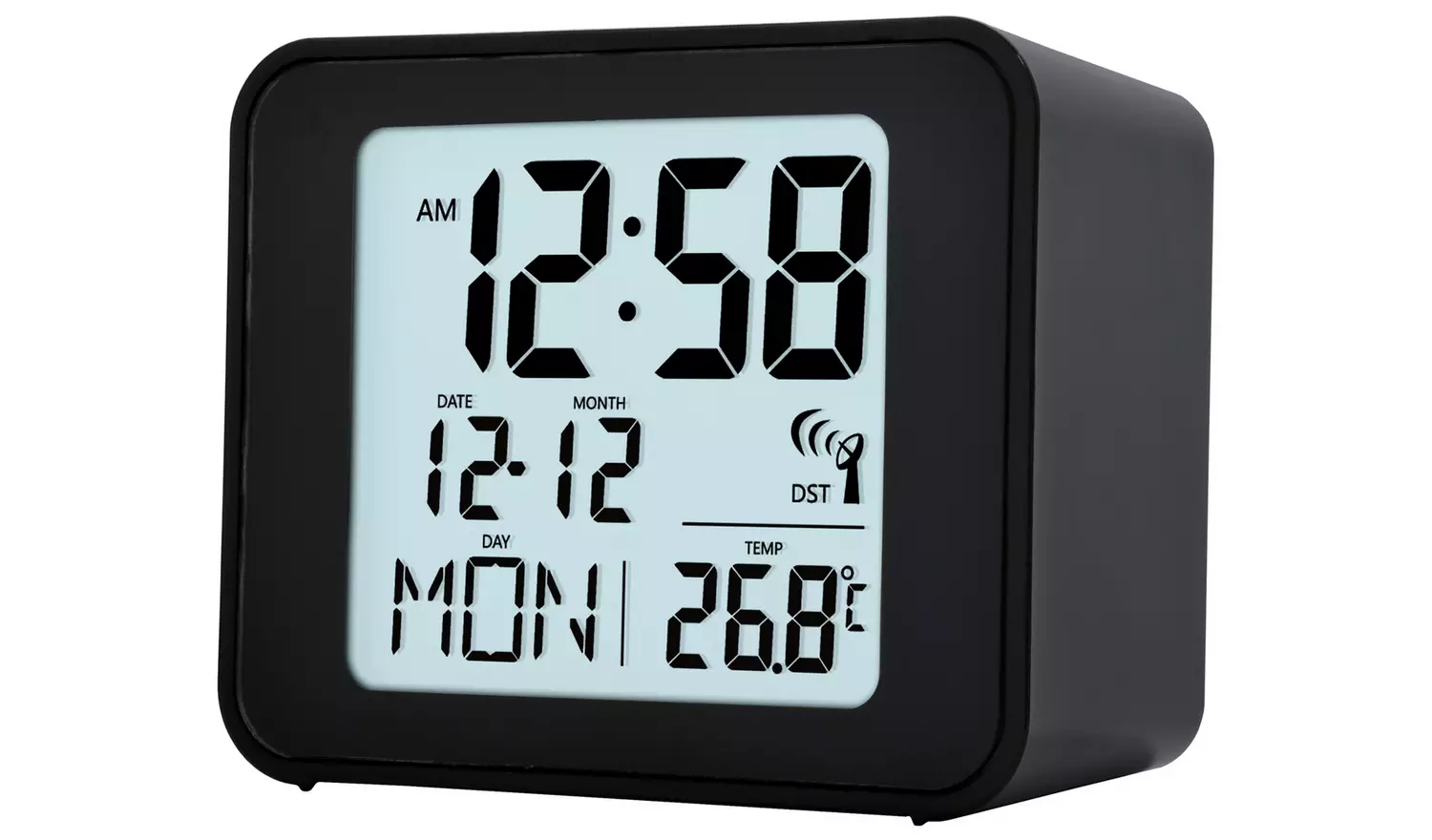 Acctim Cole Radio ControlledLCD Display Alarm Clock -Black