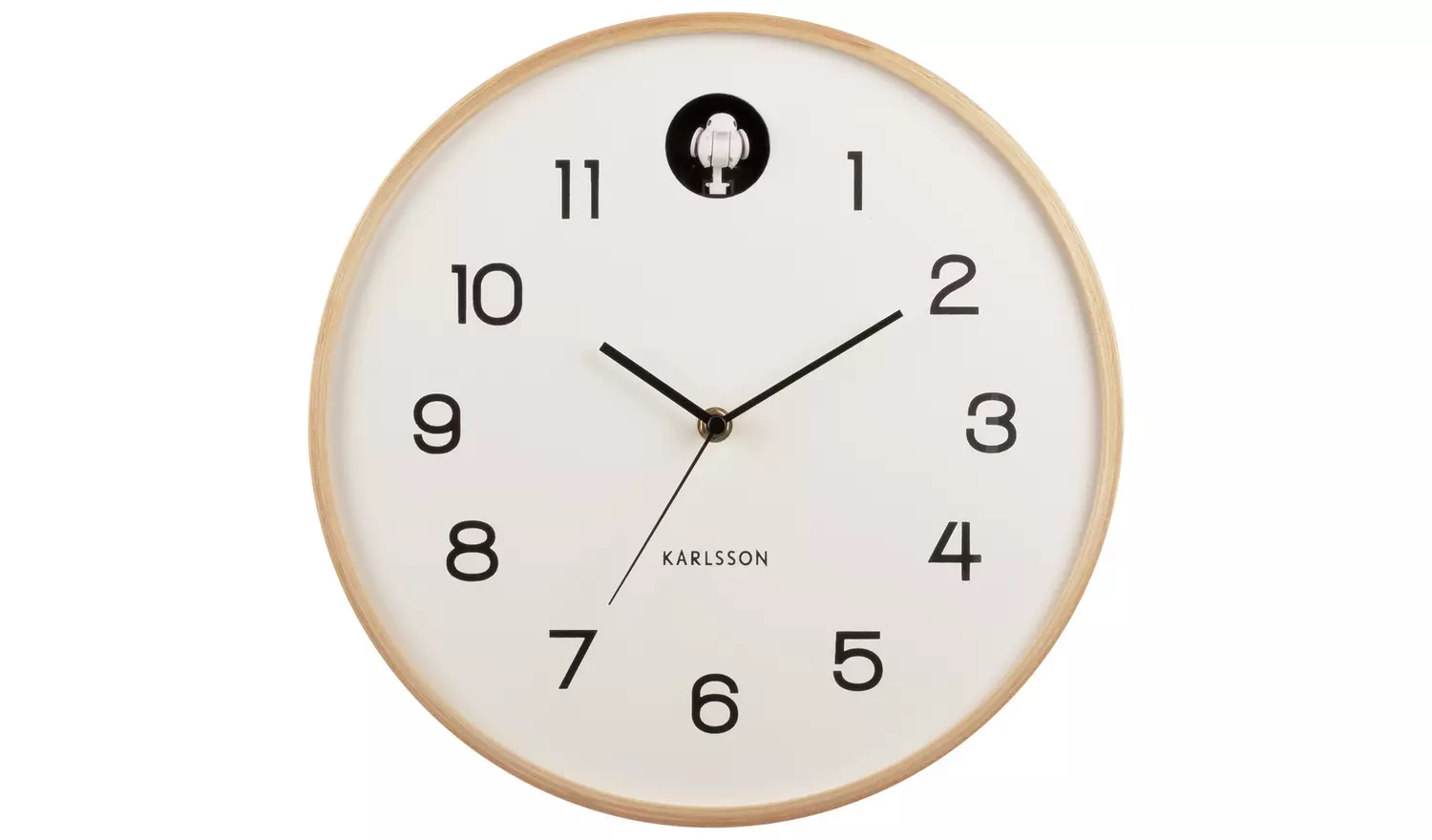 Karlsson Natural Cuckoo Analogue Wall Clock - Birch White