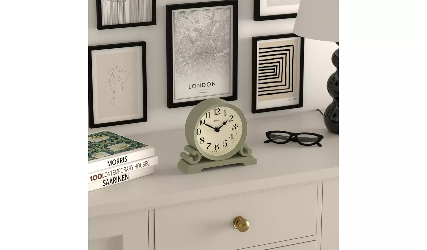 Jones Clocks Islington Mantel Clock - Sage