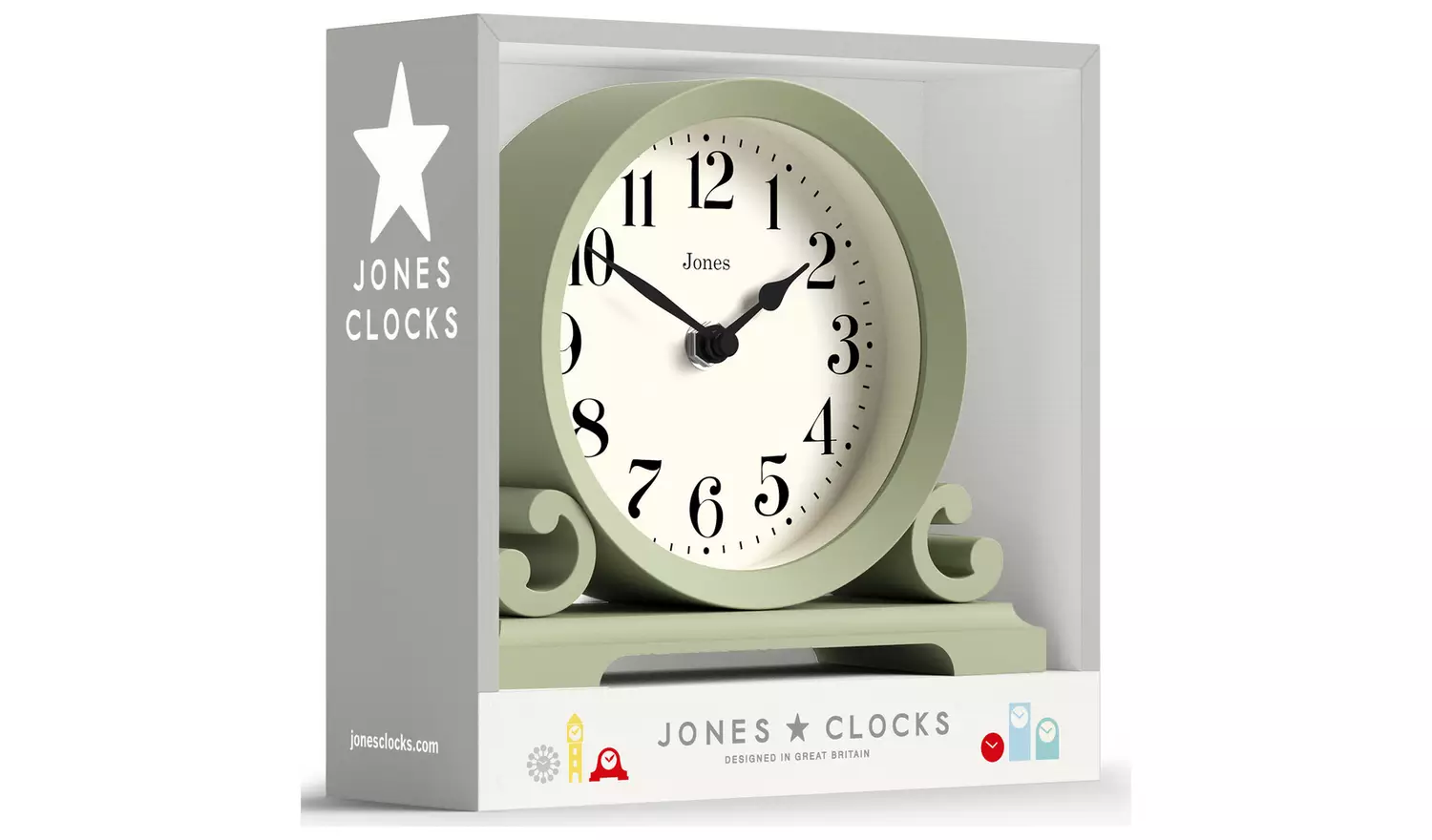 Jones Clocks Islington Mantel Clock - Sage
