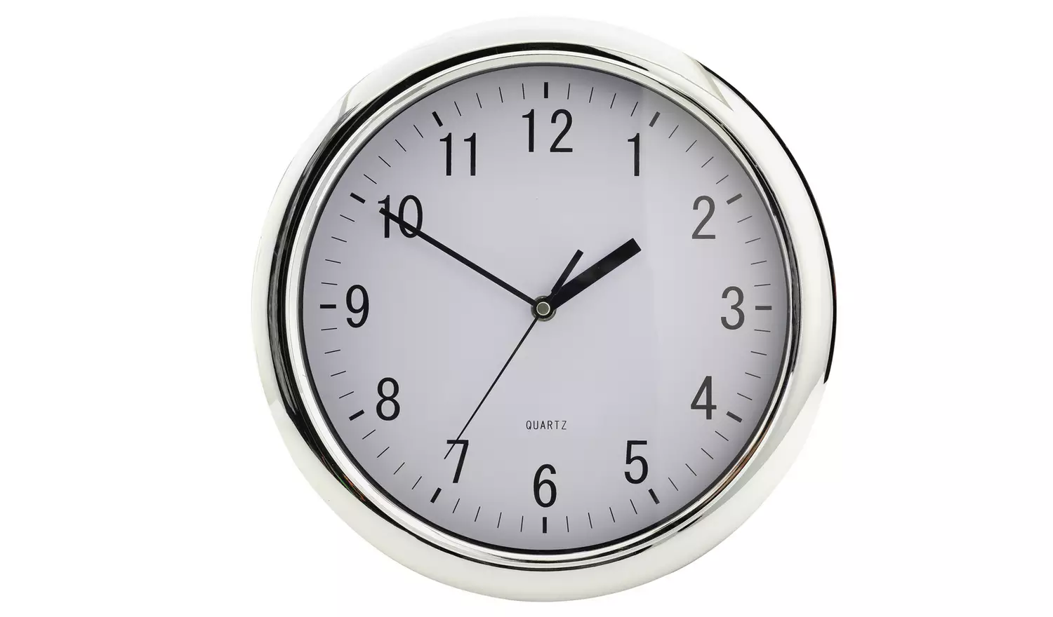 Habitat Quartz Wall Clock - Chrome