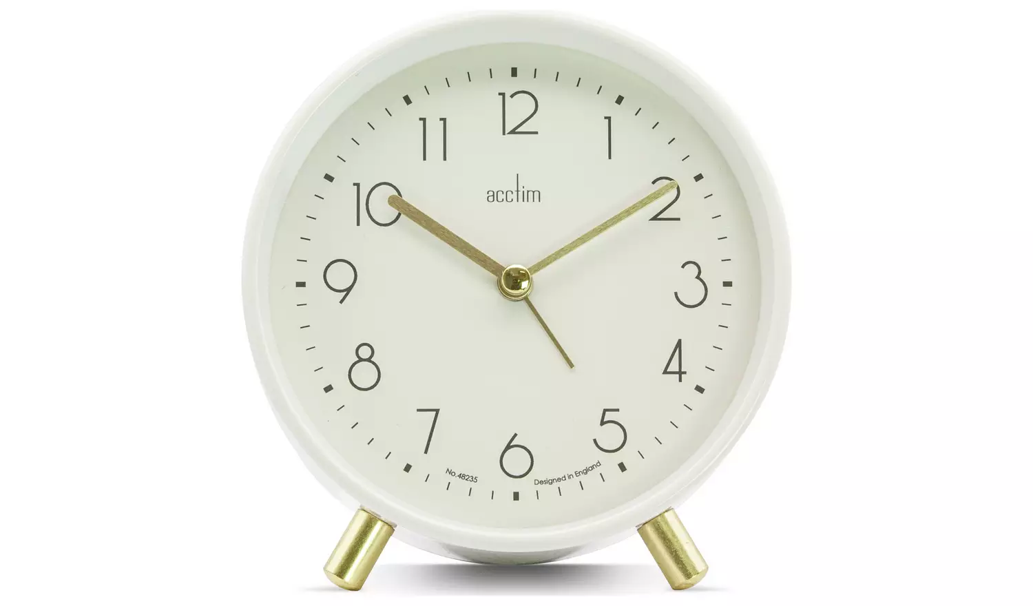 Acctim Fossen Metal Alarm Clock - White